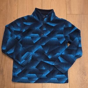 Children's Place Blue Geometric Quarter Zip Pullover Fleece Size Small